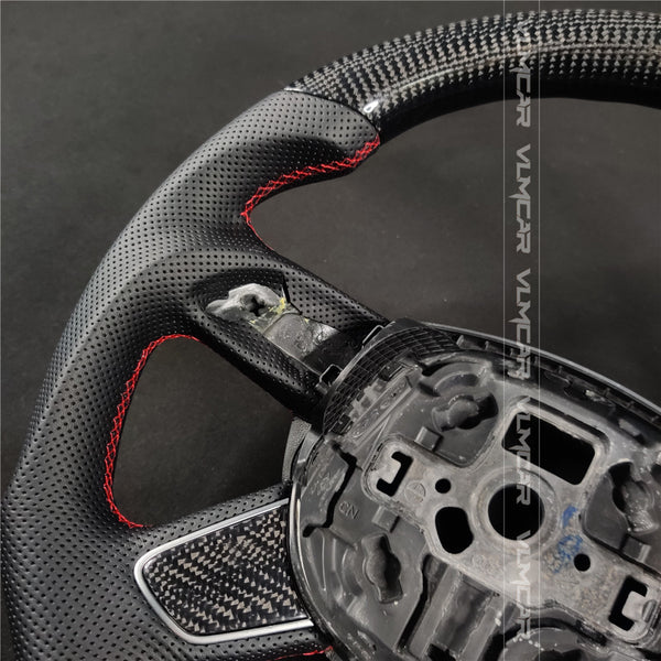 Private custom carbon fiber steering wheel with perforated leather for audi A4/S4/RS4