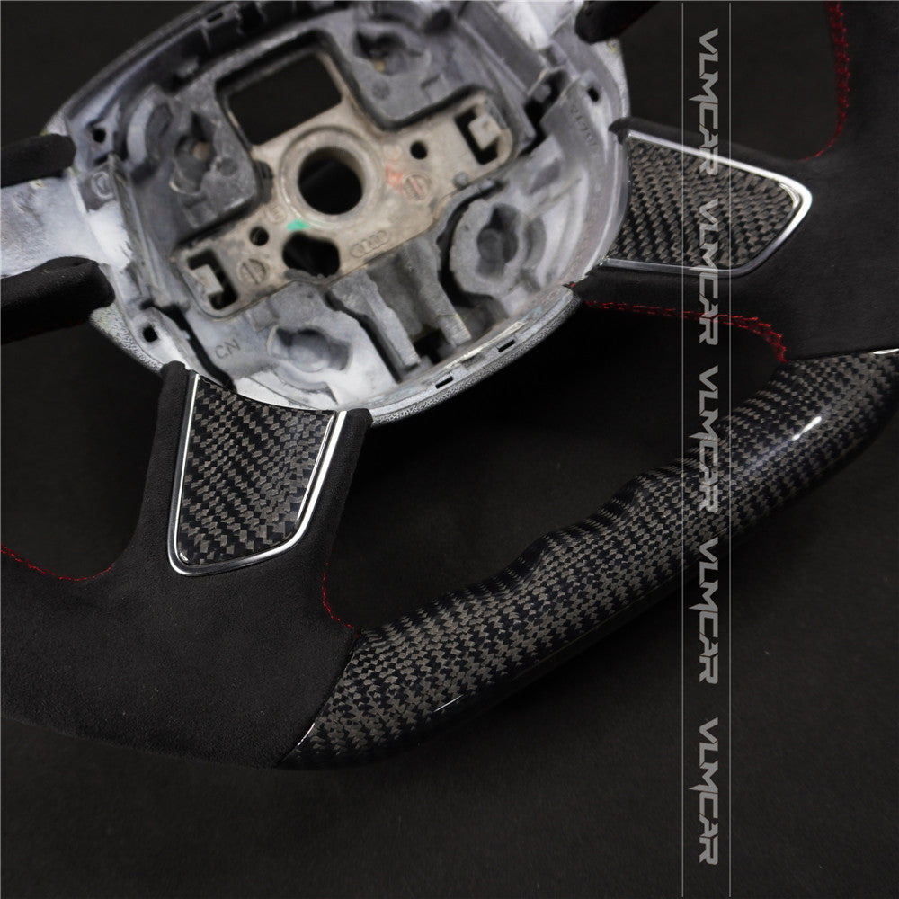 Private custom carbon fiber steering wheel with suede for audi A4/S4/RS4