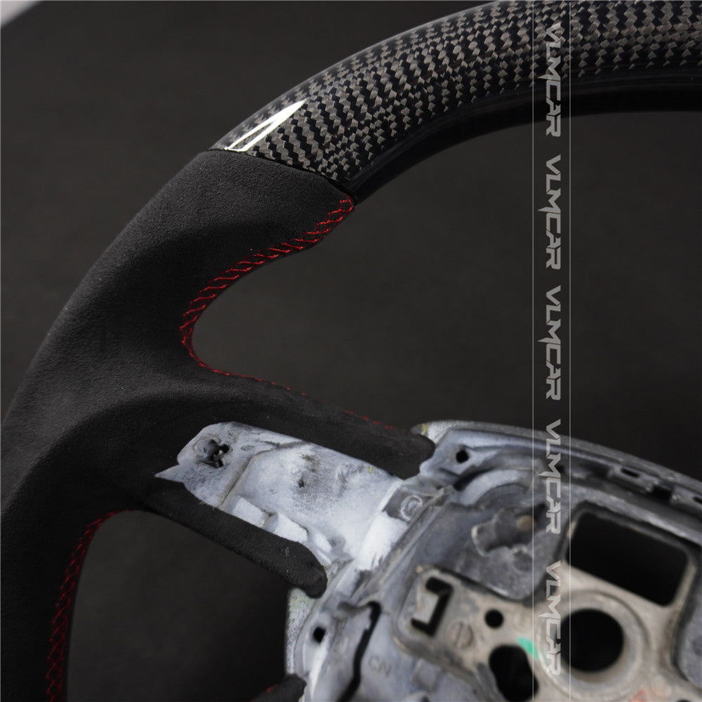 Private custom carbon fiber steering wheel with suede for audi A4/S4/RS4