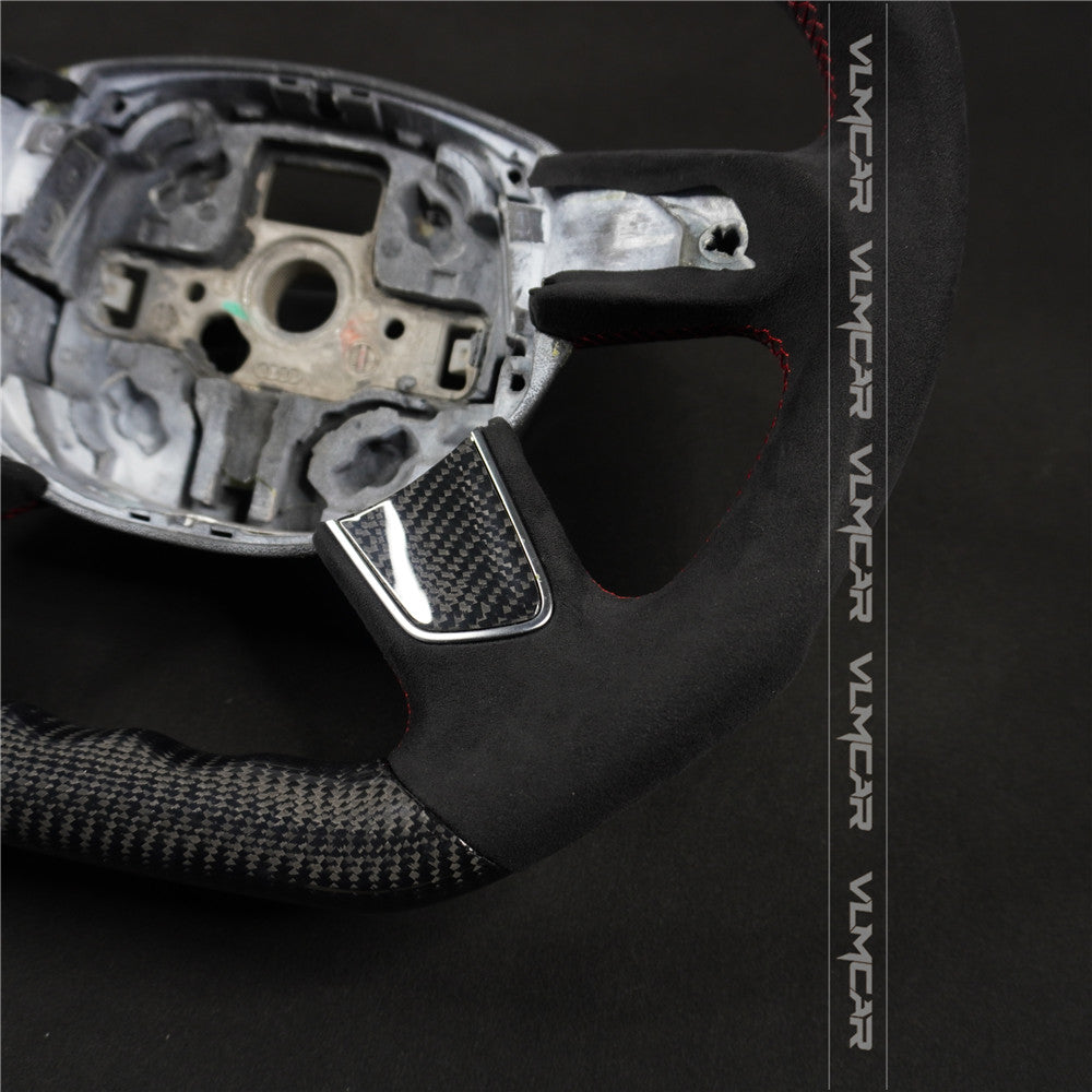 Private custom carbon fiber steering wheel with suede for audi A4/S4/RS4