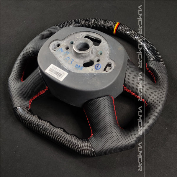 Private custom carbon fiber steering wheel with perforated leather for audi A4/S4/RS4