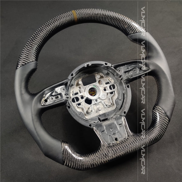 Private custom carbon fiber steering wheel with smooth leather for audi A1/A6/S6/A7/S7/RS