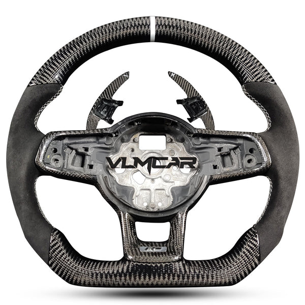 Private custom carbon fiber steering wheel with suede for Volkswagen golf mk7/7.5/DSG/with R logo