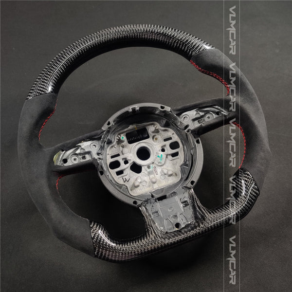Private custom carbon fiber steering wheel with suede for audi A1/A6/A7/S/RS