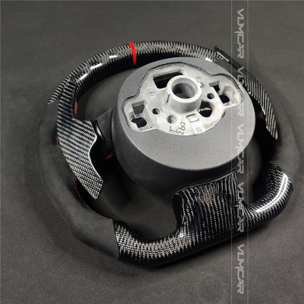 Private custom carbon fiber steering wheel with suede for audi A1/A6/A7/S/RS/with shift paddles and airbag cover