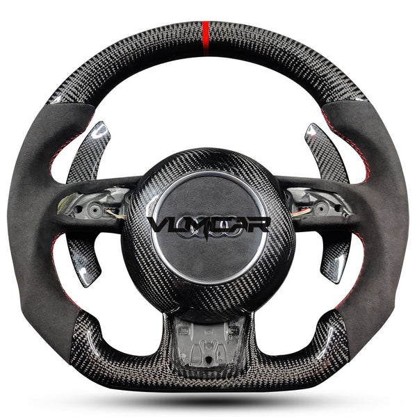 Private custom carbon fiber steering wheel with suede for audi A1/A6/A7/S/RS/with shift paddles and airbag cover