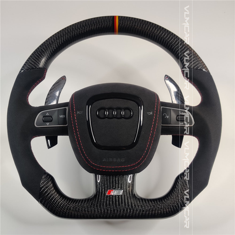 Private custom carbon fiber steering wheel with suede for audi A3/A4/A5/A6/S/RS