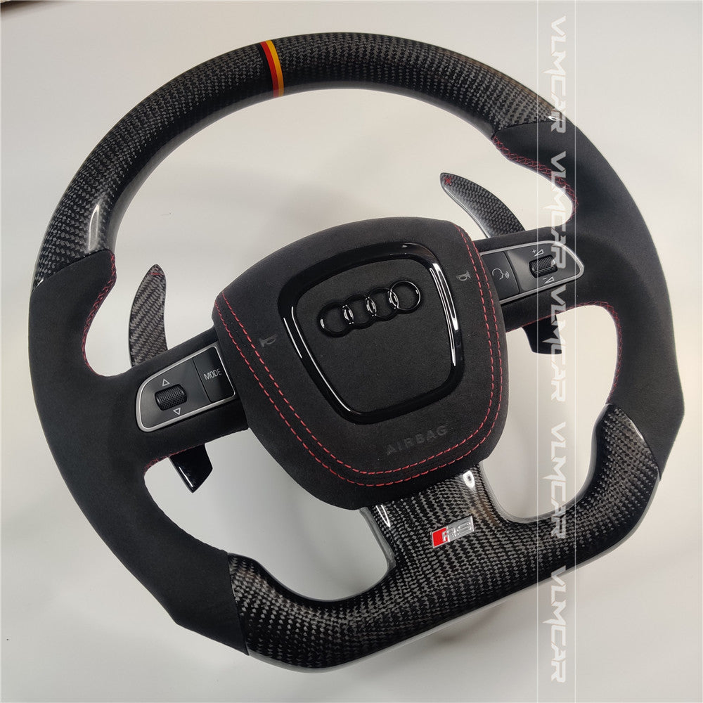 Private custom carbon fiber steering wheel with suede for audi A3/A4/A5/A6/S/RS