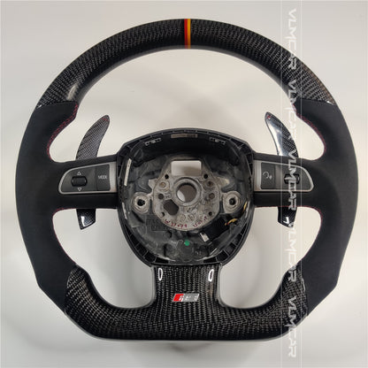 Private custom carbon fiber steering wheel with suede for audi A3/A4/A5/A6/S/RS