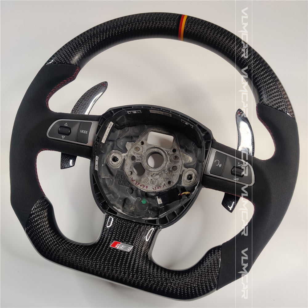 Private custom carbon fiber steering wheel with suede for audi A3/A4/A5/A6/S/RS