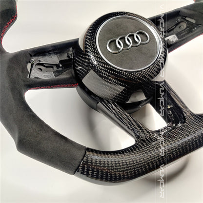 Private custom carbon fiber steering wheel with suede for audi A3/A4/A5/S/RS/s-line