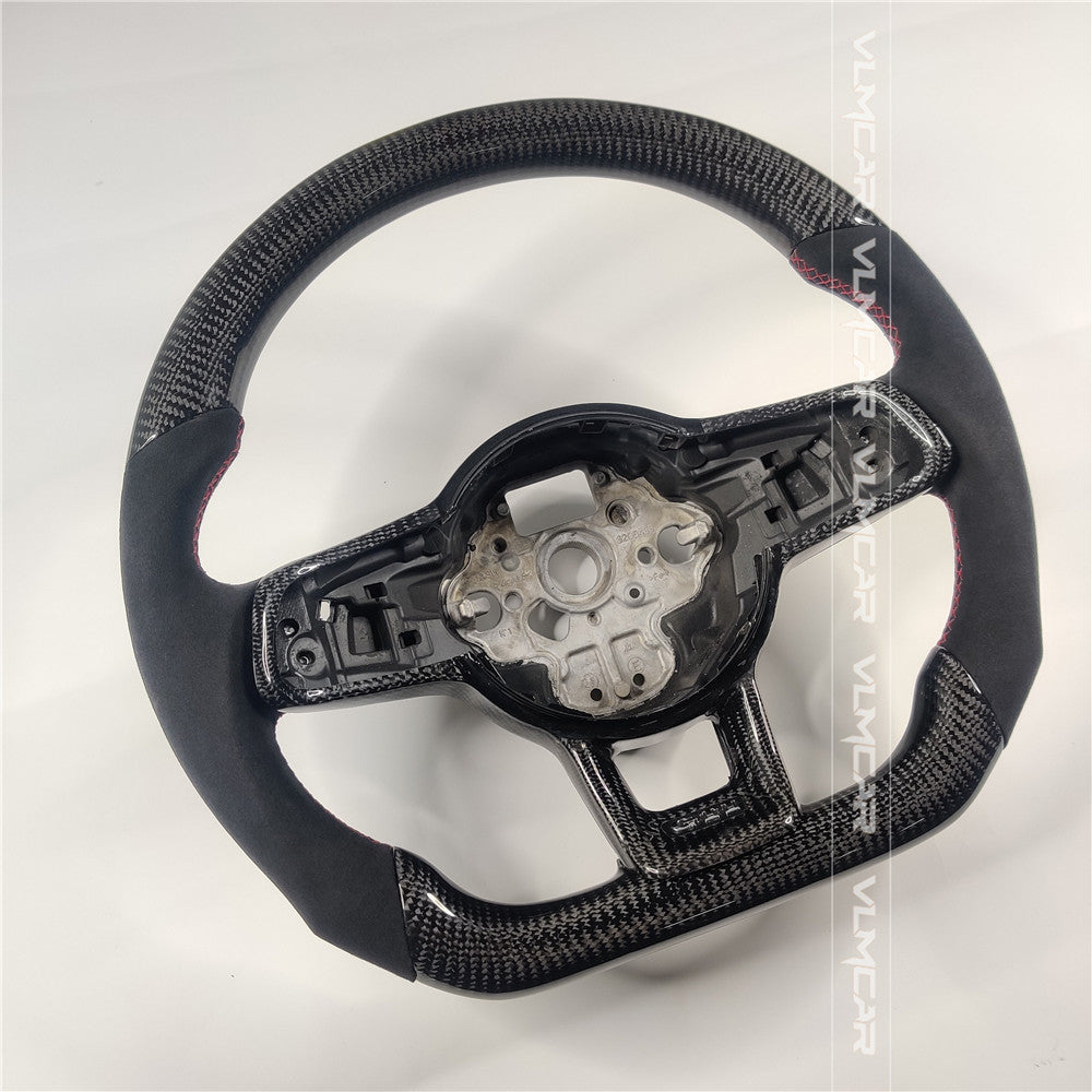 Private custom carbon fiber steering wheel with suede for vw golf mk7/7.5/with GTI logo