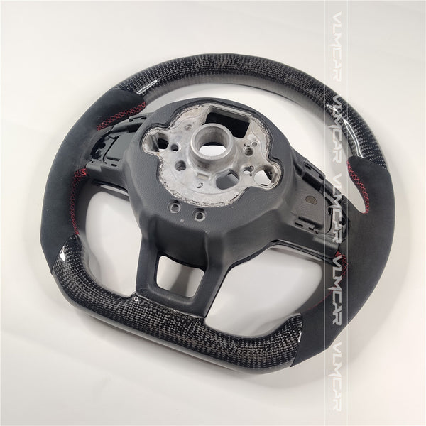 Private custom carbon fiber steering wheel with suede for vw golf mk7/7.5/with GTI logo