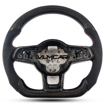 Private custom carbon fiber steering wheel with suede for vw golf mk7/7.5/with GTI logo