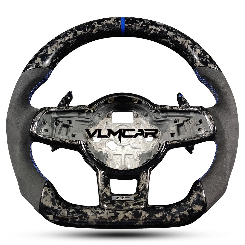 Private custom forged carbon Fiber steering wheel with suede For Volkswagen golf mk7/7.5/DSG