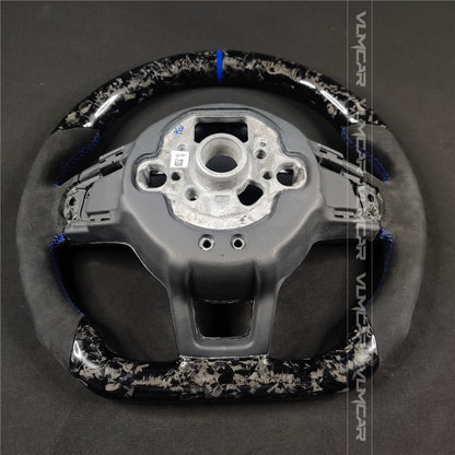 Private custom forged carbon Fiber steering wheel with suede For Volkswagen golf mk7/7.5/DSG