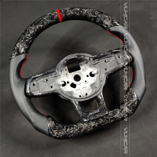Private custom forged carbon Fiber steering wheel with leather For Volkswagen golf mk7/7.5/DSG