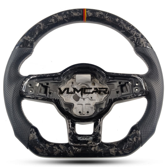 Private custom forged carbon Fiber steering wheel with leather For Volkswagen golf mk7/7.5/DSG