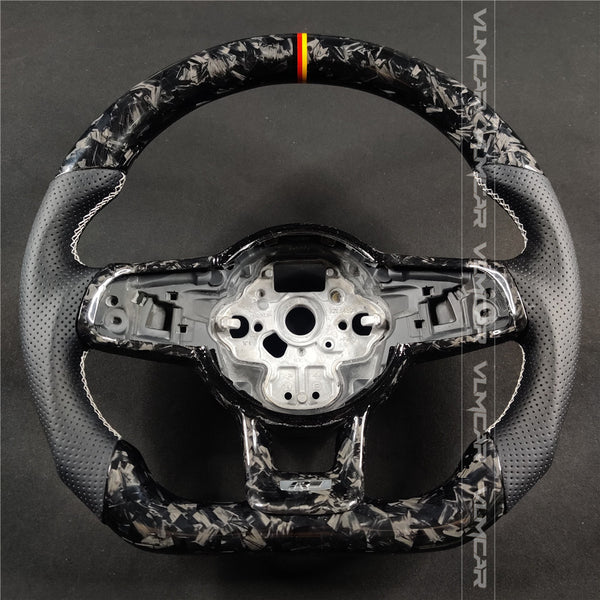 Private custom forged carbon Fiber steering wheel with leather For Volkswagen golf mk7/7.5/DSG