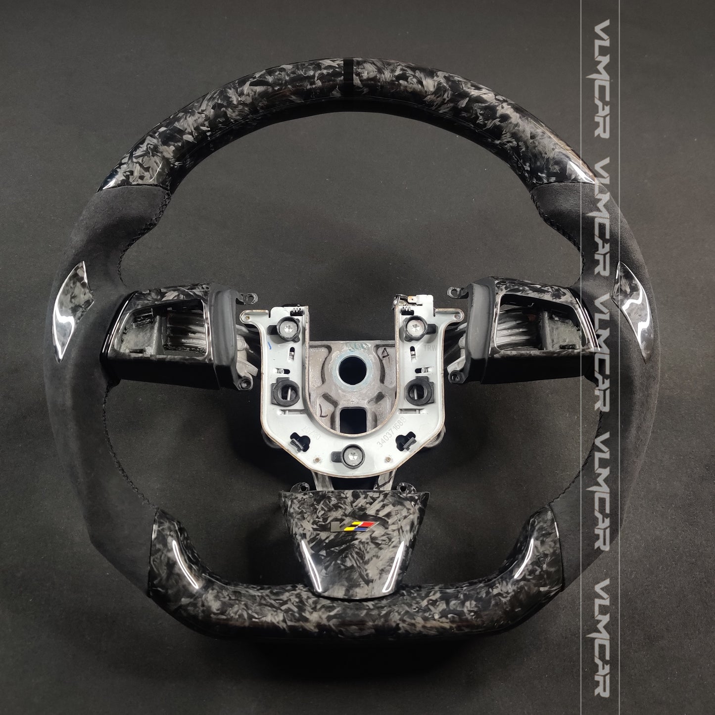 Private custom forged carbon Fiber steering wheel with suede For Cadillac CTS v2 2009-2014