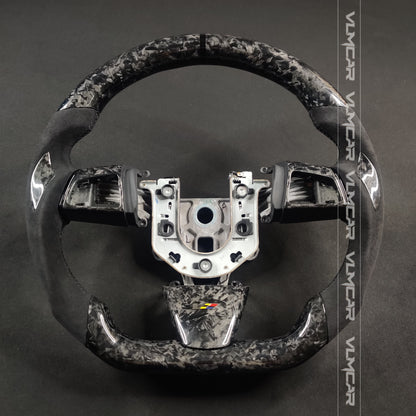 Private custom forged carbon Fiber steering wheel with suede For Cadillac CTS v2 2009-2014