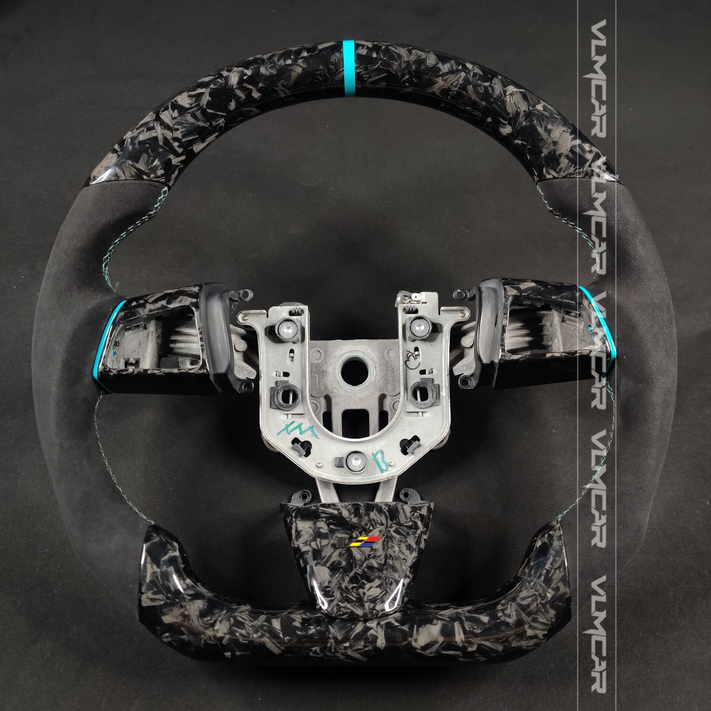 Private custom forged carbon Fiber steering wheel with suede For Cadillac CTS v2 2009-2014