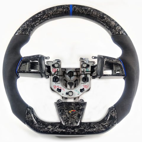 Private custom forged carbon Fiber steering wheel with suede For Cadillac CTS v2 2009-2014