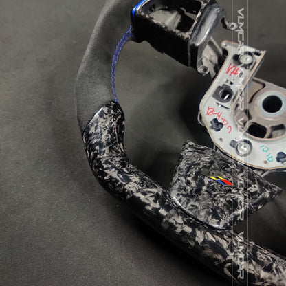 Private custom forged carbon Fiber steering wheel with suede For Cadillac CTS v2 2009-2014