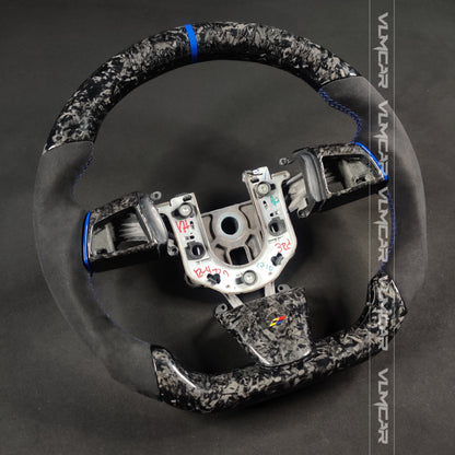 Private custom forged carbon Fiber steering wheel with suede For Cadillac CTS v2 2009-2014