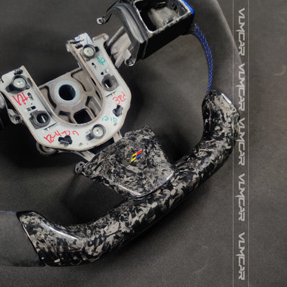 Private custom forged carbon Fiber steering wheel with suede For Cadillac CTS v2 2009-2014