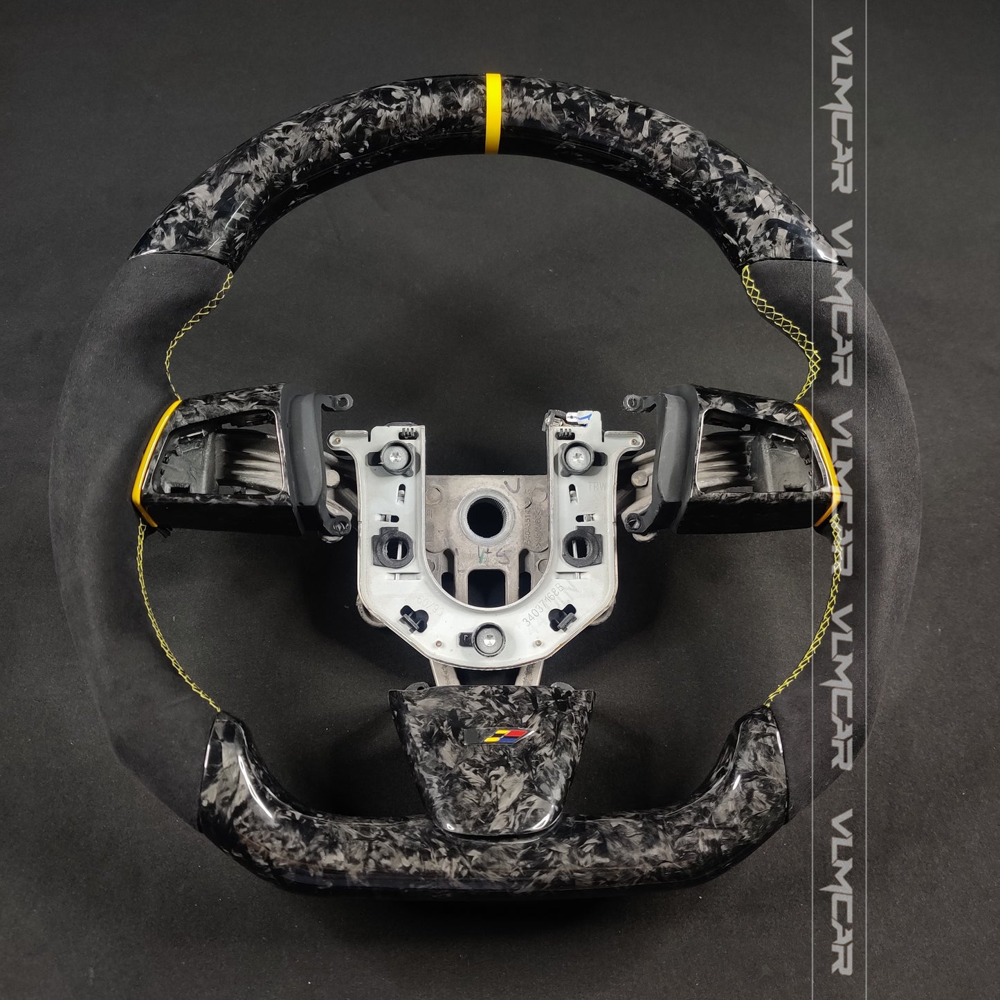 Private custom forged carbon Fiber steering wheel with suede For Cadillac CTS v2 2009-2014