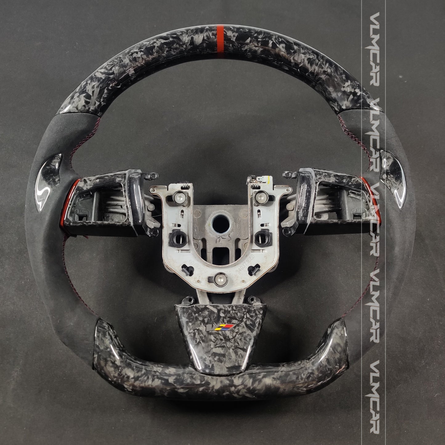 Private custom forged carbon Fiber steering wheel with suede For Cadillac CTS v2 2009-2014