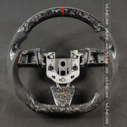 Private custom forged carbon Fiber steering wheel with suede For Cadillac CTS v2 2009-2014