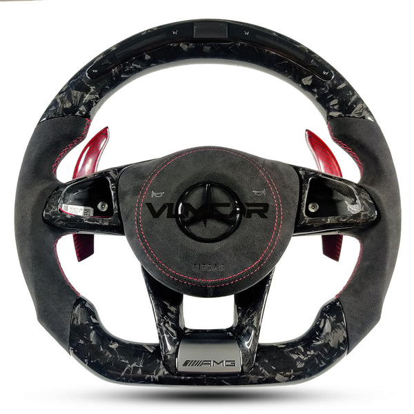 Private custom forged carbon fiber steering wheel for Benz C-class /CLA/GLA/W205 /W117/W176 / With shift LED display