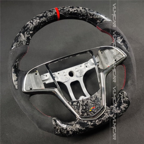 Private custom forged carbon fiber steering wheel for Cadillac ATS/CTS-V3 with alcantara