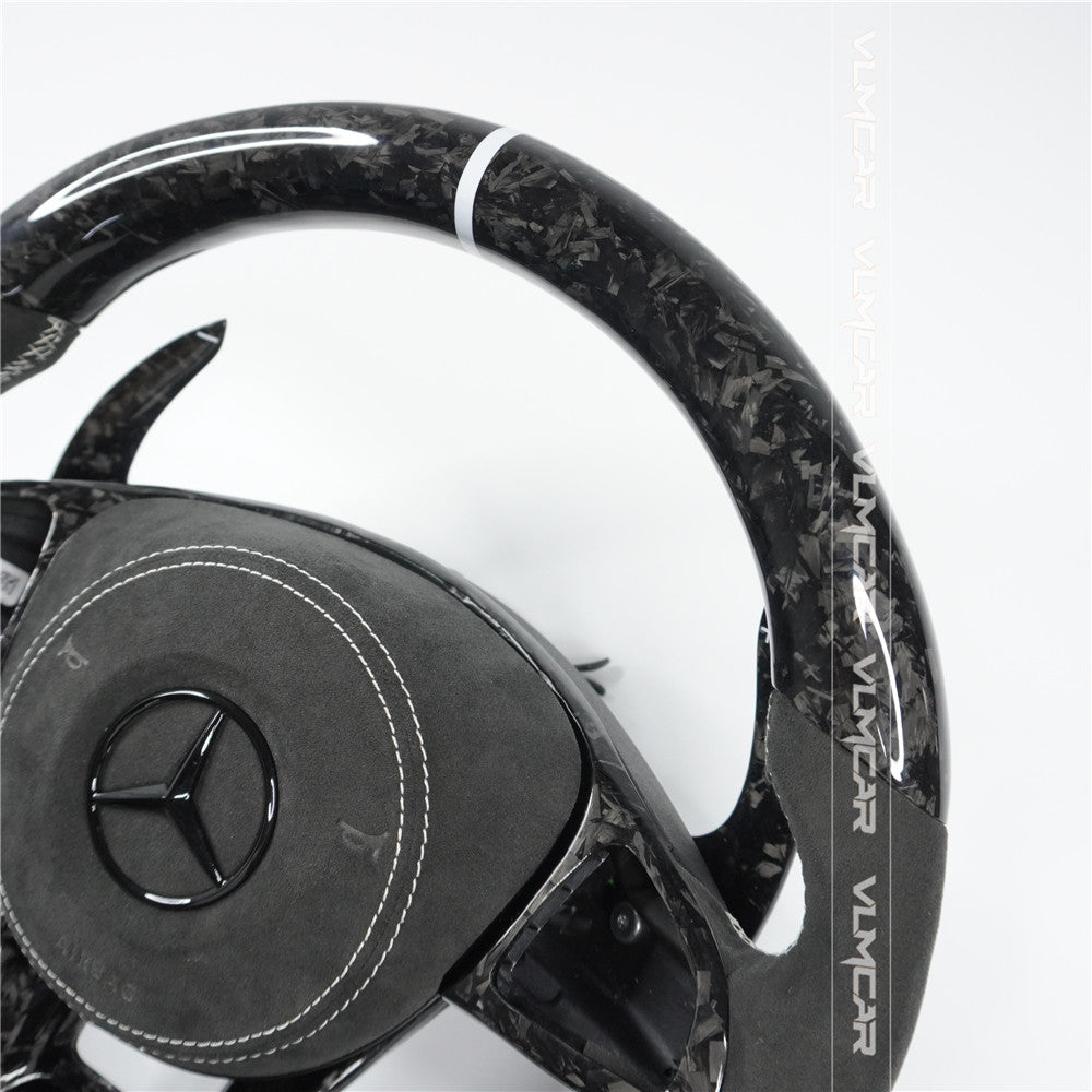 Private custom forged carbon fiber steering wheel for Mercedes Benz C-class /CLA/GLA/with shift paddlesW205 /W117/W176 /w230