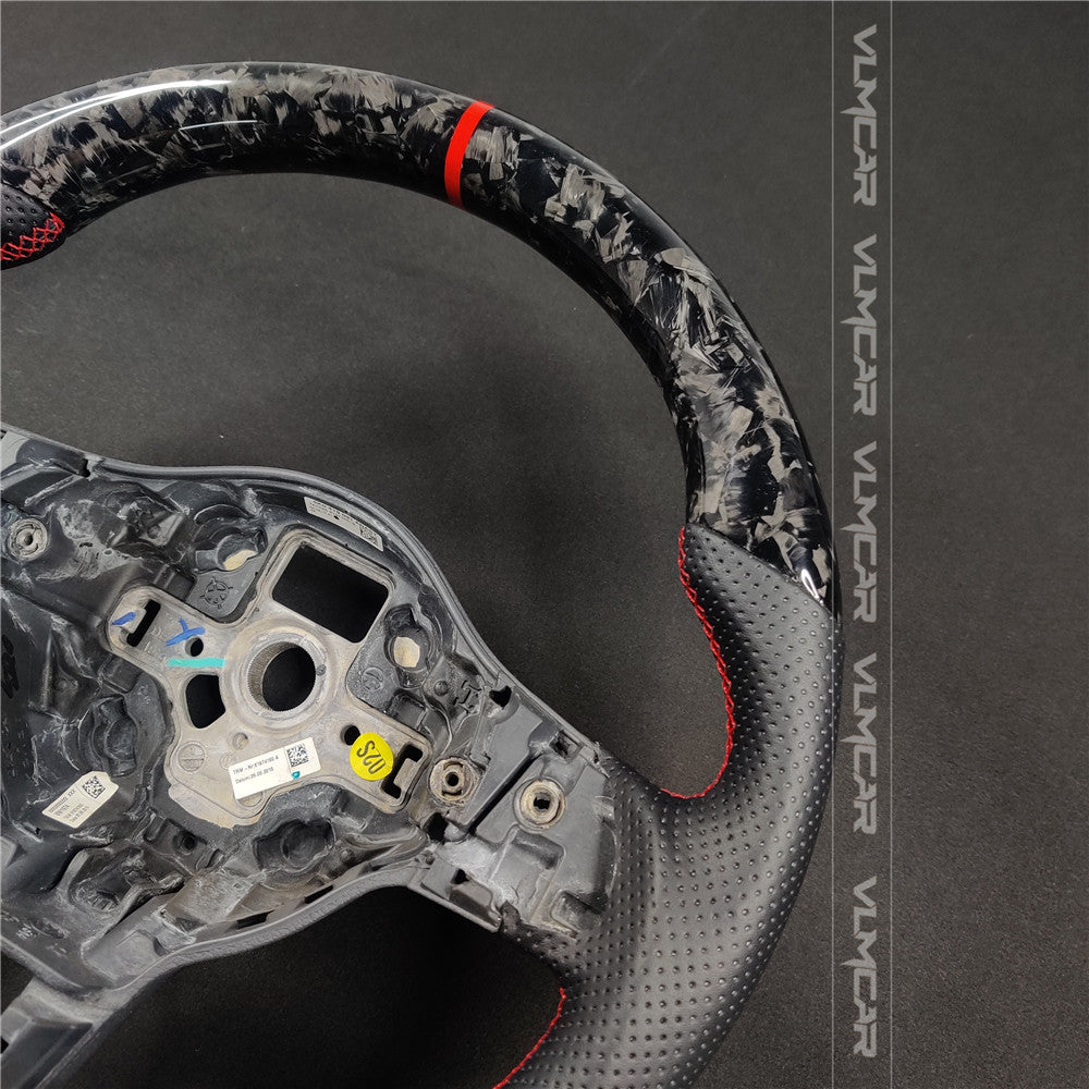 Private custom forged carbon fiber steering wheel for Volkswagen Golf MK6/GTI/R/without trim