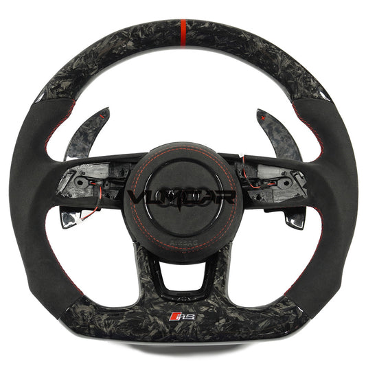 Private custom forged carbon fiber steering wheel with suede for audi A3/A4/A5/S/RS/s-line with airbag cover