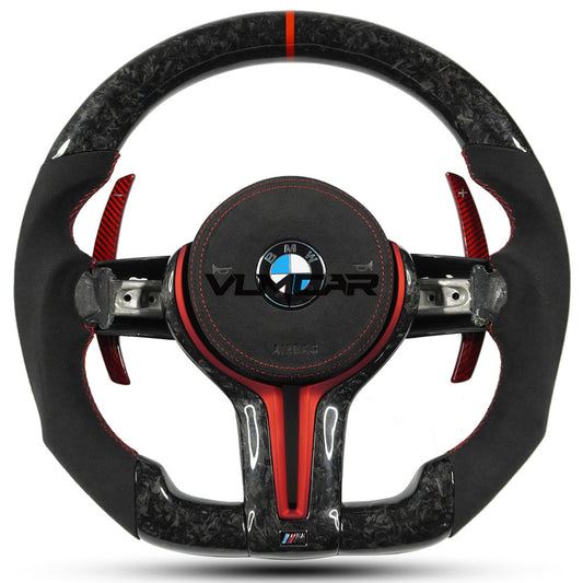 Private custom forged carbon fiber steering wheel for bmw M3/M4/M2/F80/F82/F83/F87/with carbon shift paddles