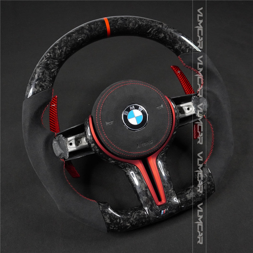 Private custom forged carbon fiber steering wheel for bmw M3/M4/M2/F80/F82/F83/F87/with carbon shift paddles