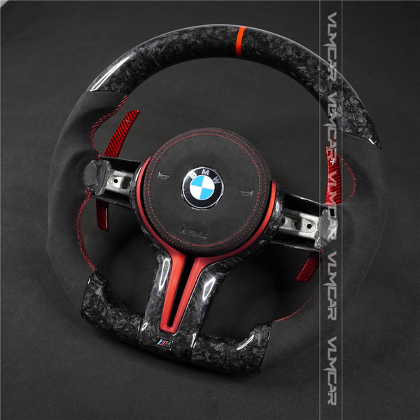 Private custom forged carbon fiber steering wheel for bmw M3/M4/M2/F80/F82/F83/F87/with carbon shift paddles