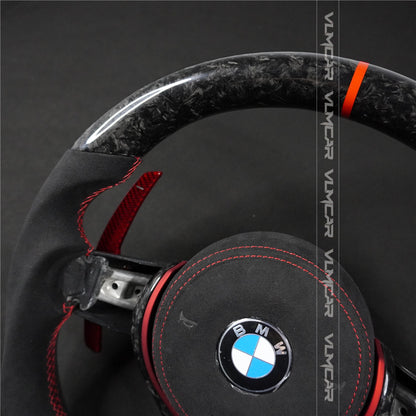 Private custom forged carbon fiber steering wheel for bmw M3/M4/M2/F80/F82/F83/F87/with carbon shift paddles