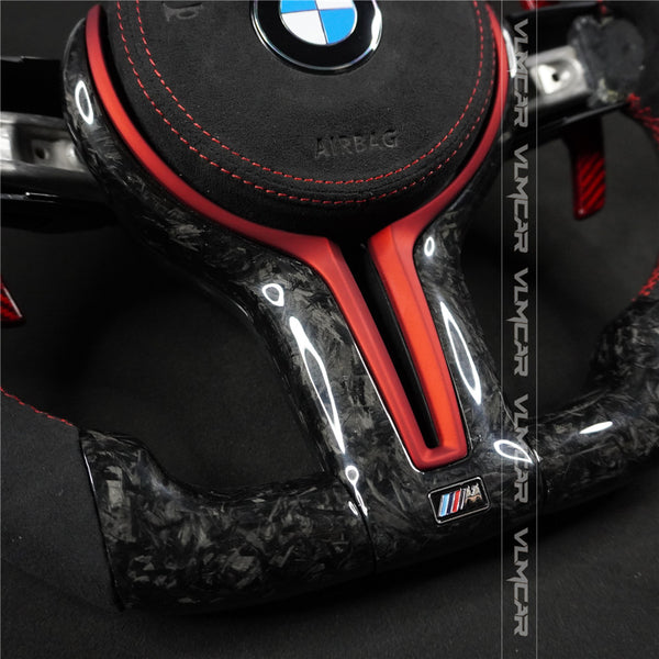 Private custom forged carbon fiber steering wheel for bmw M3/M4/M2/F80/F82/F83/F87/with carbon shift paddles