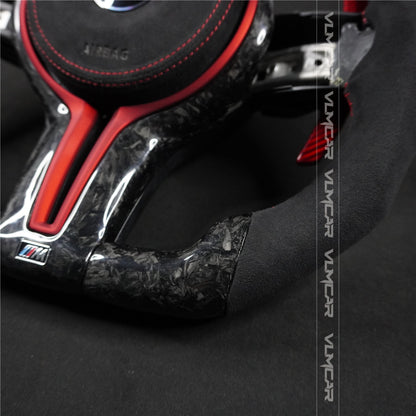 Private custom forged carbon fiber steering wheel for bmw M3/M4/M2/F80/F82/F83/F87/with carbon shift paddles