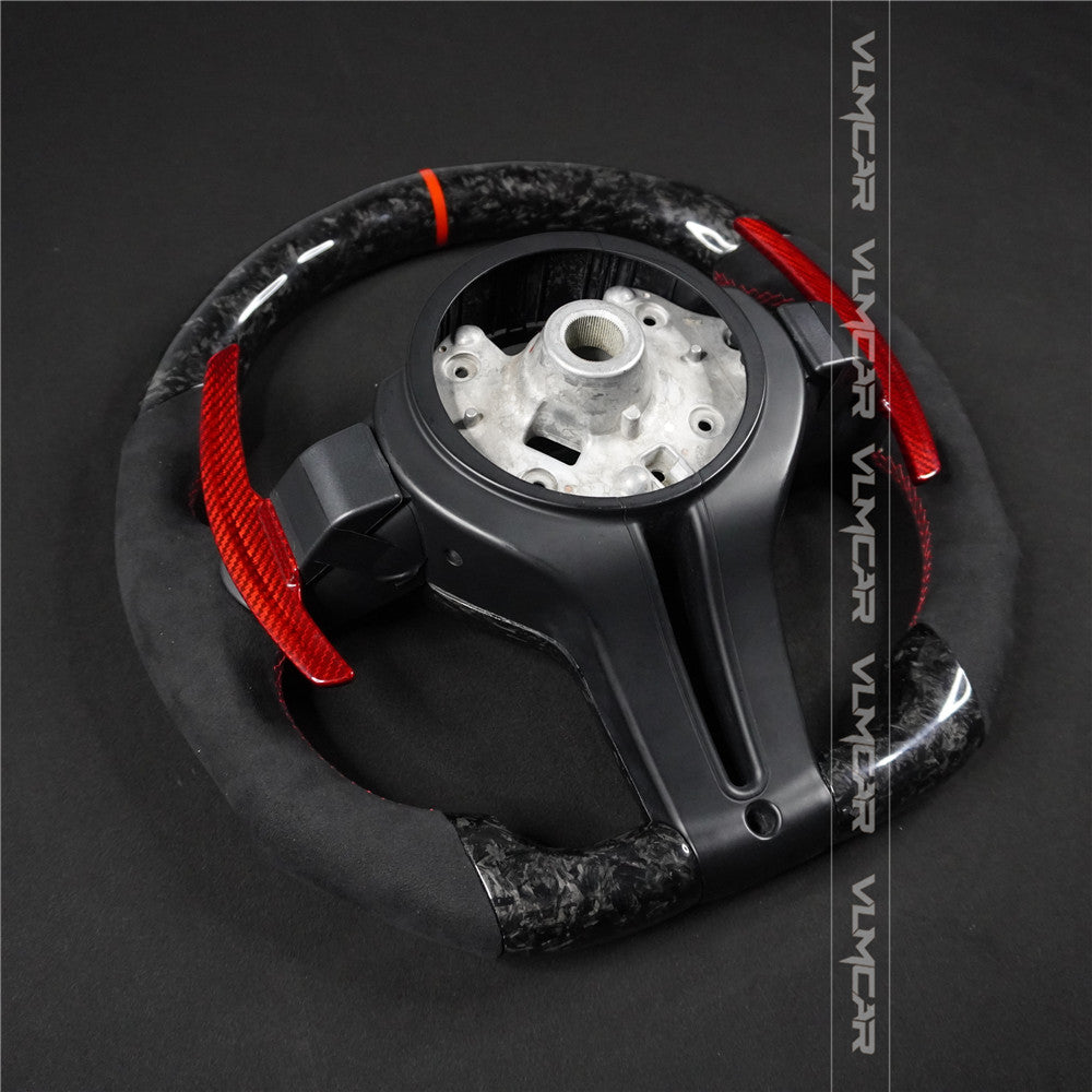 Private custom forged carbon fiber steering wheel for bmw M3/M4/M2/F80/F82/F83/F87/with carbon shift paddles