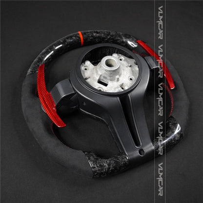 Private custom forged carbon fiber steering wheel for bmw M3/M4/M2/F80/F82/F83/F87/with carbon shift paddles