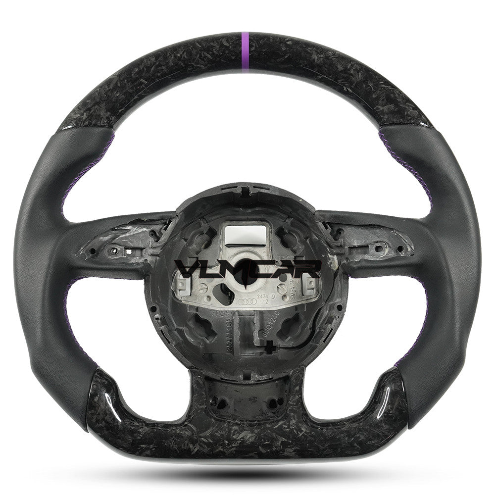 Private custom forged carbon fiber steering wheel with smooth leaterh for audi A3/A4/A5/A6/A7/S/RS