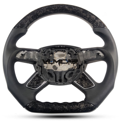 Private custom forged carbon fiber steering wheel with smooth leather for audi A4/S4/RS4