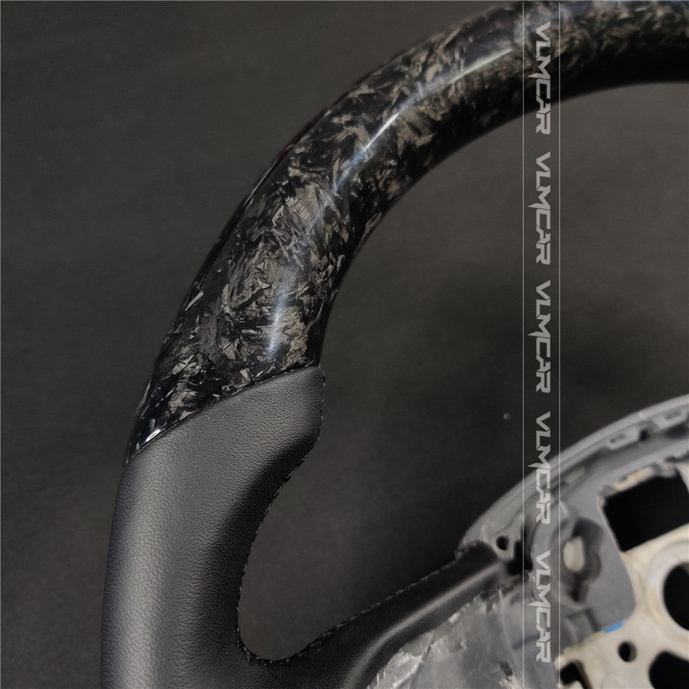 Private custom forged carbon fiber steering wheel with smooth leather for audi A4/S4/RS4