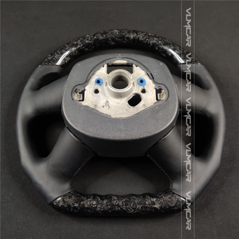 Private custom forged carbon fiber steering wheel with smooth leather for audi A4/S4/RS4